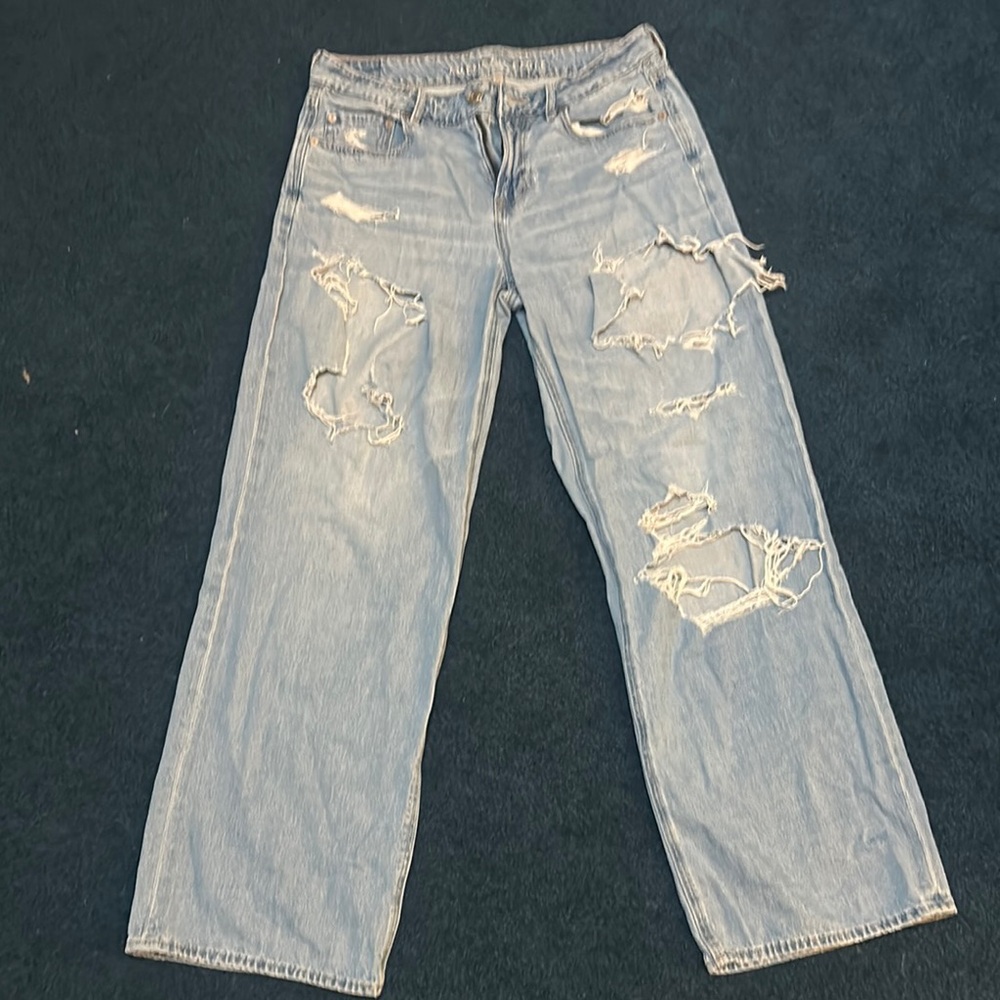 American Eagle Outfitters women mom Jeans - Light Blue